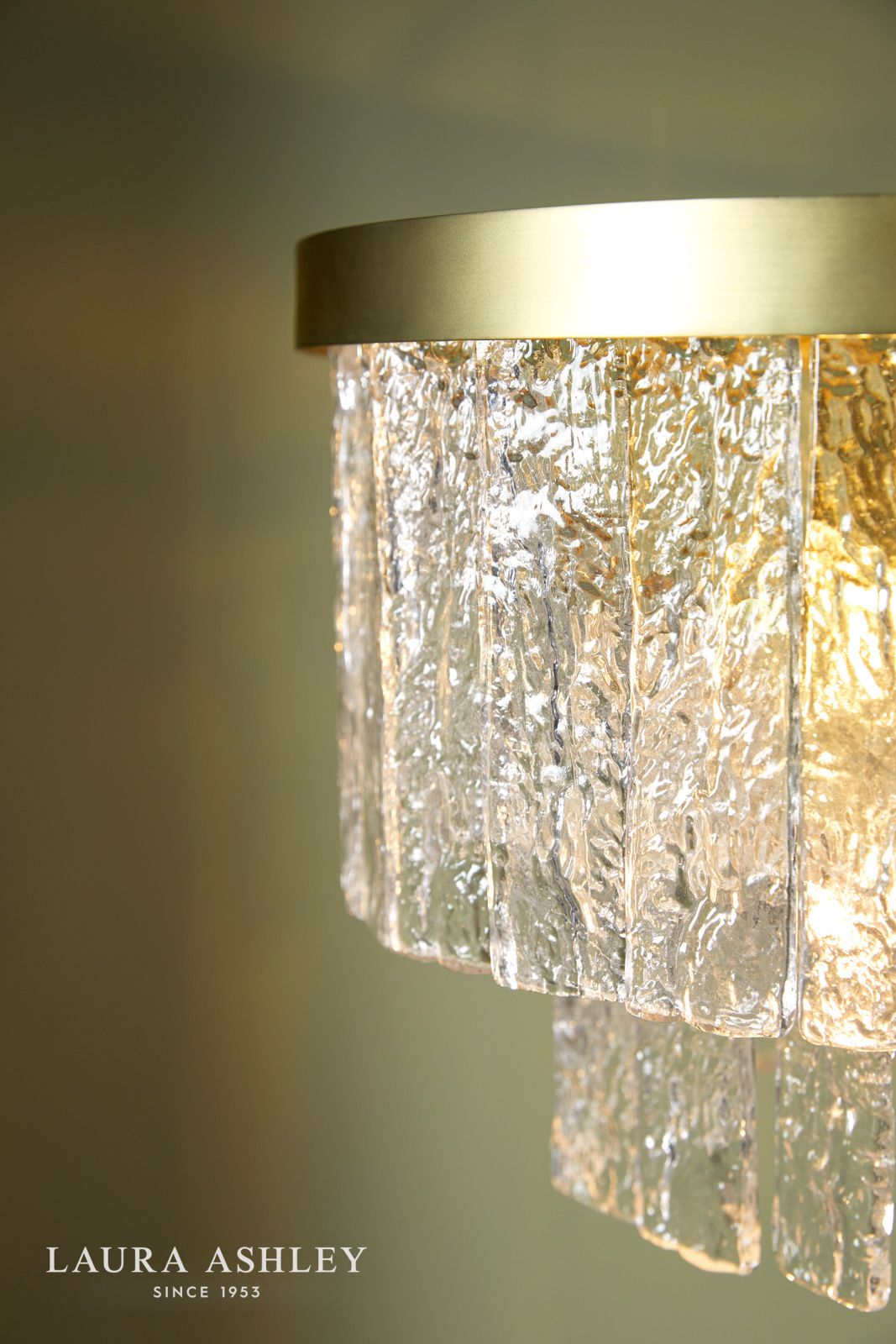 Laura Ashley Durnsford 4 Light Pendant Matt Antique Brass and Glass