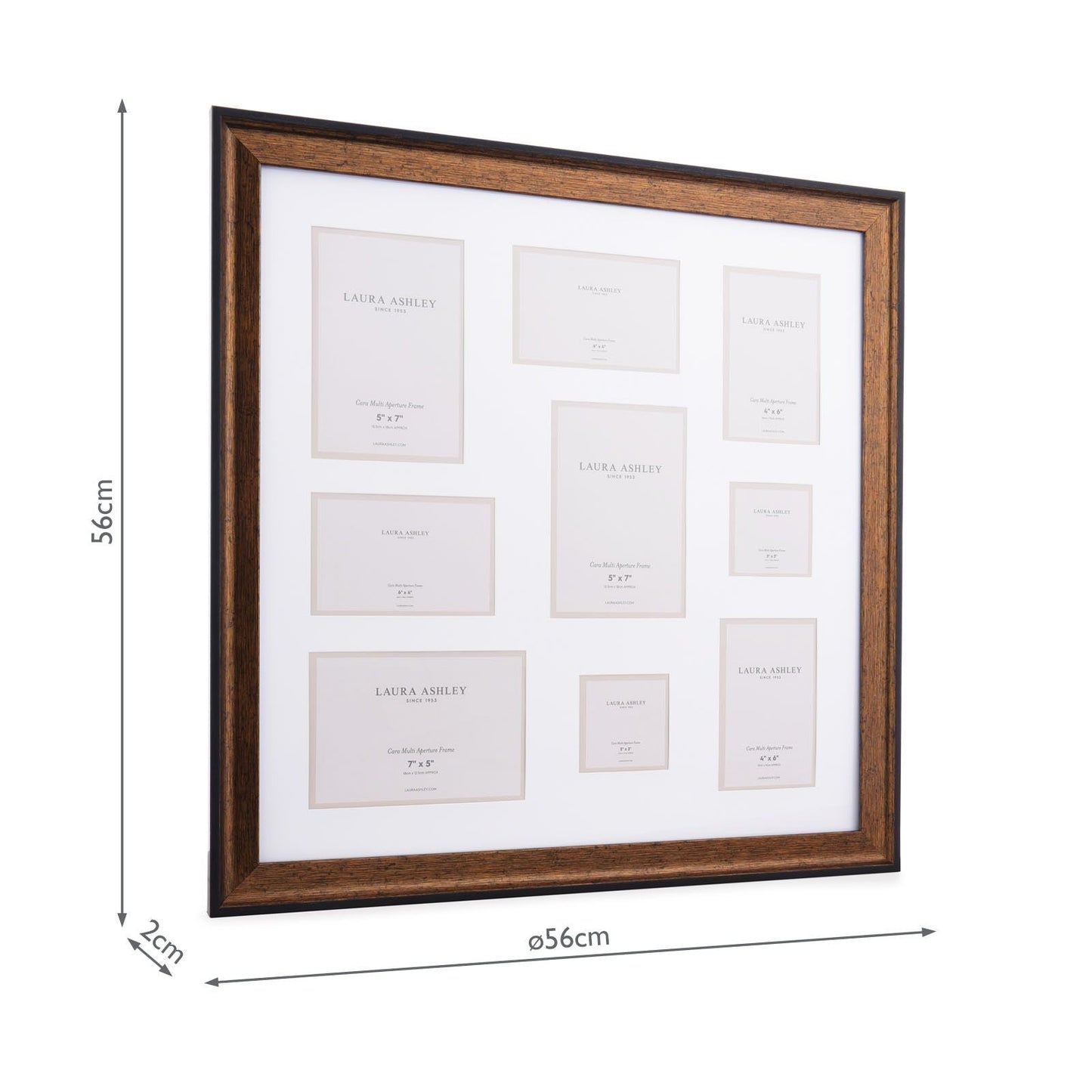 Laura Ashley Cara Photo Frame Bronze With 9 Apertures