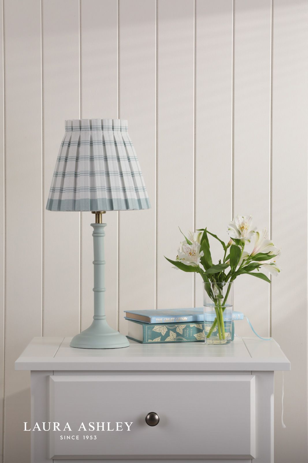 Laura Ashley Farnworth Table Lamp Matt Green With Shade