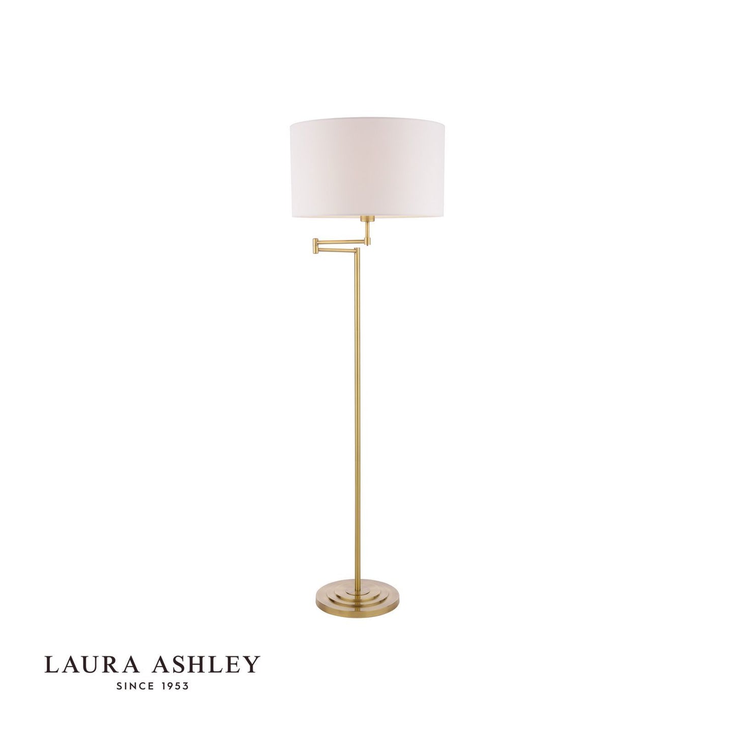 Laura Ashley Marlowe Floor Lamp Antique Brass With Shade