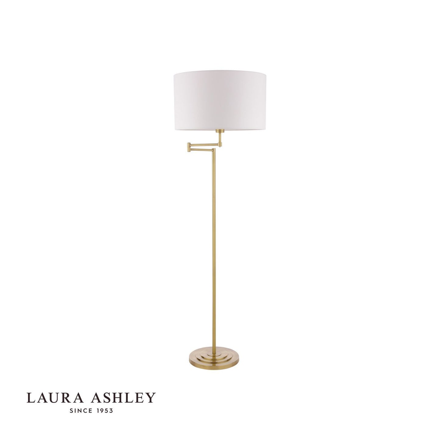 Laura Ashley Marlowe Floor Lamp Antique Brass With Shade