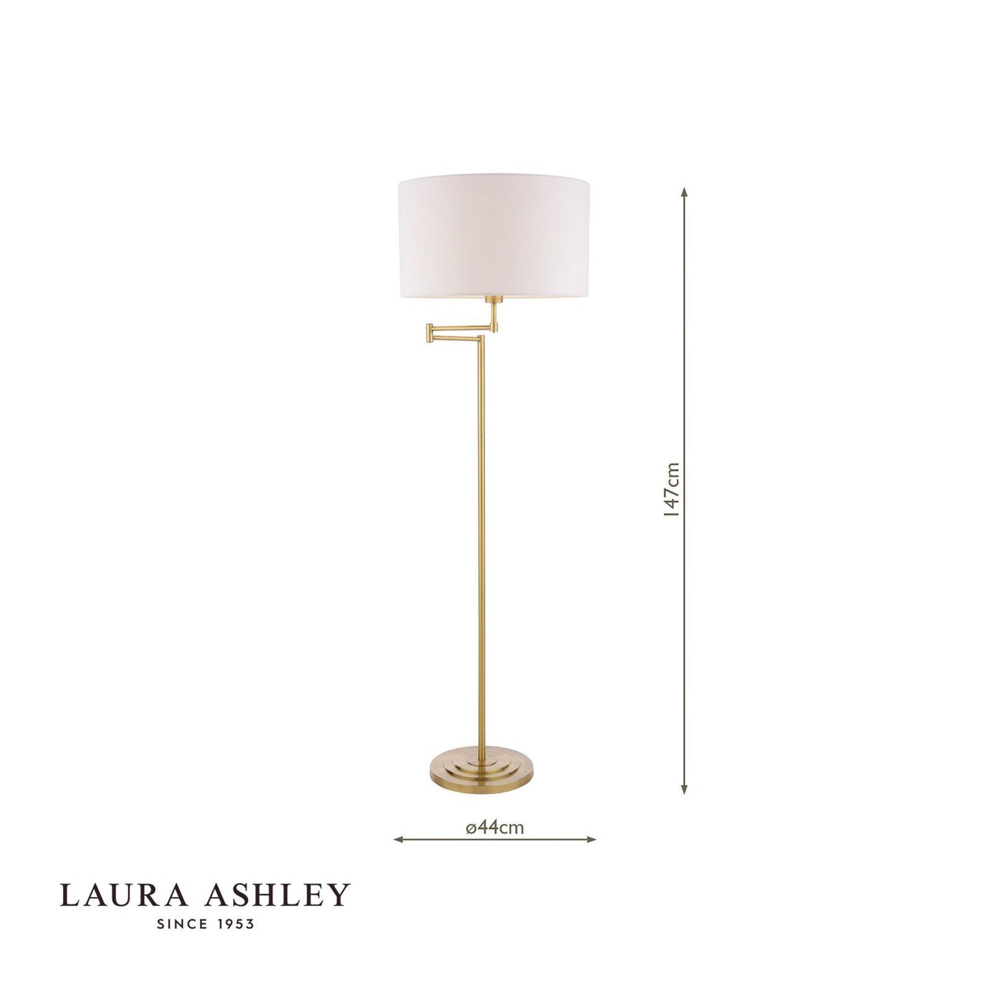 Laura Ashley Marlowe Floor Lamp Antique Brass With Shade