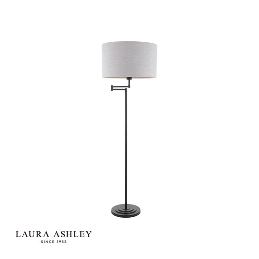 Laura Ashley Marlowe Floor Lamp Matt Black With Shade