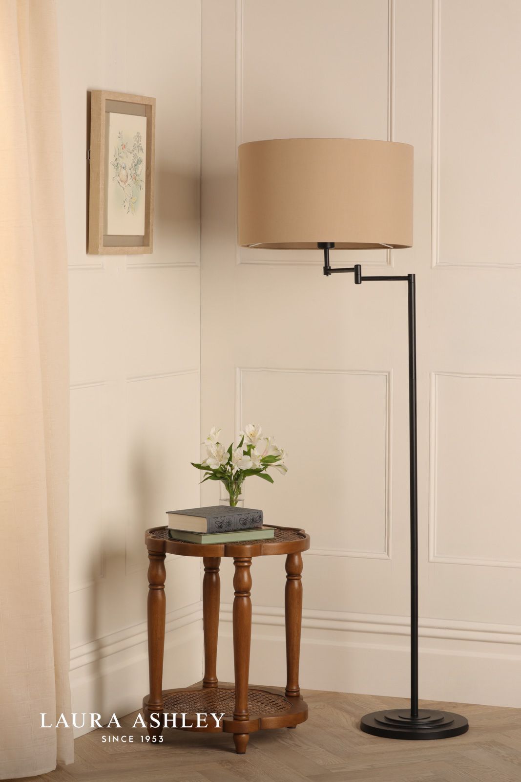 Laura Ashley Marlowe Floor Lamp Matt Black With Shade