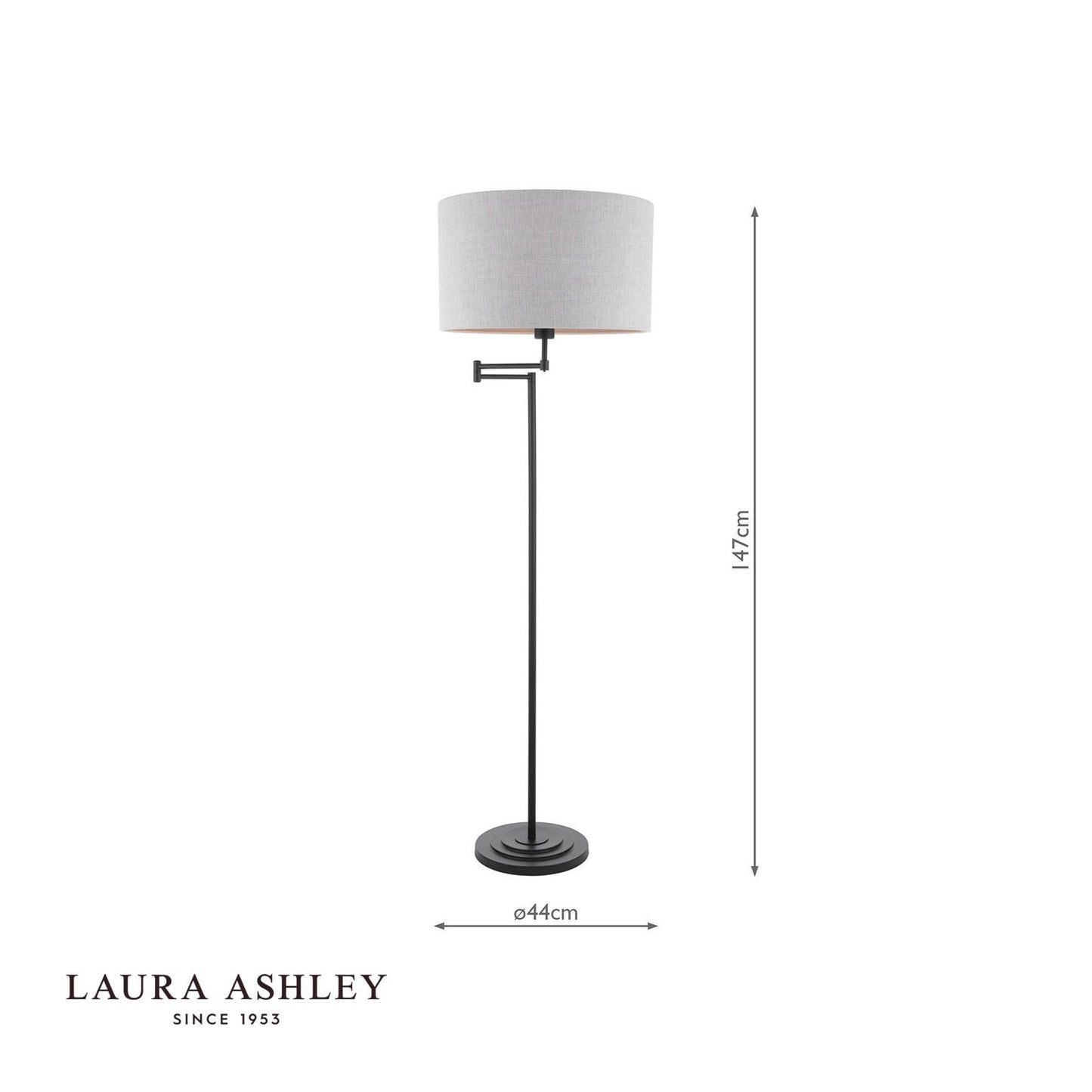 Laura Ashley Marlowe Floor Lamp Matt Black With Shade