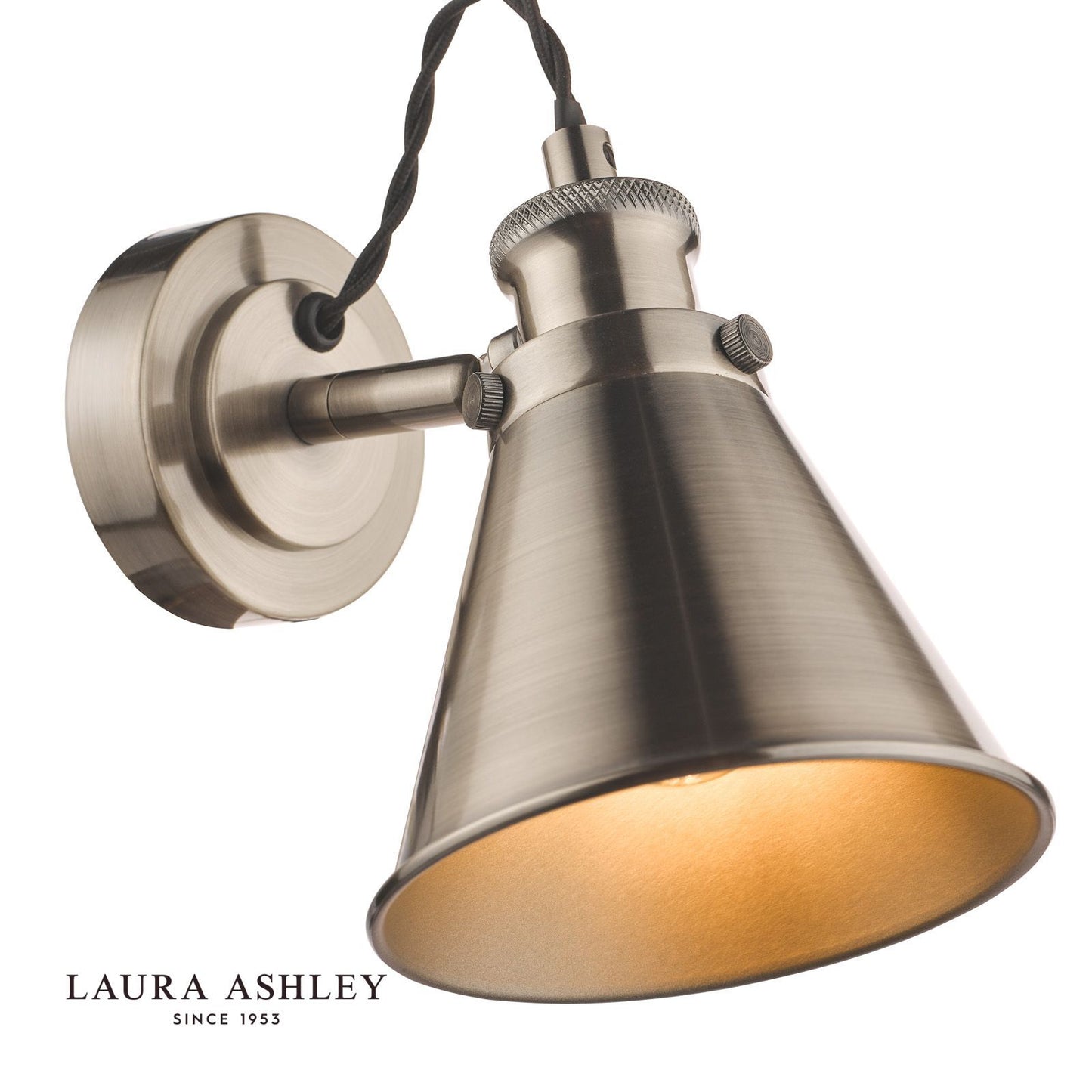 Laura Ashley Rufus Single Spotlight Industrial Nickel