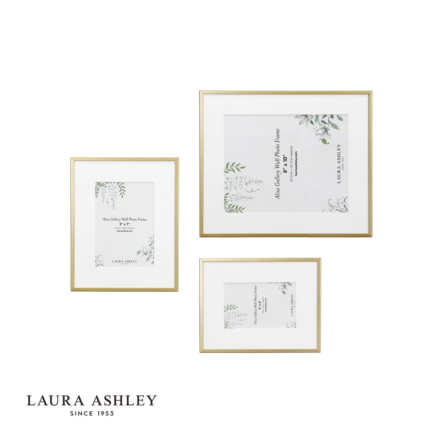 Laura Ashley Alisa Photo Frame Matt Gold (Set of 3)