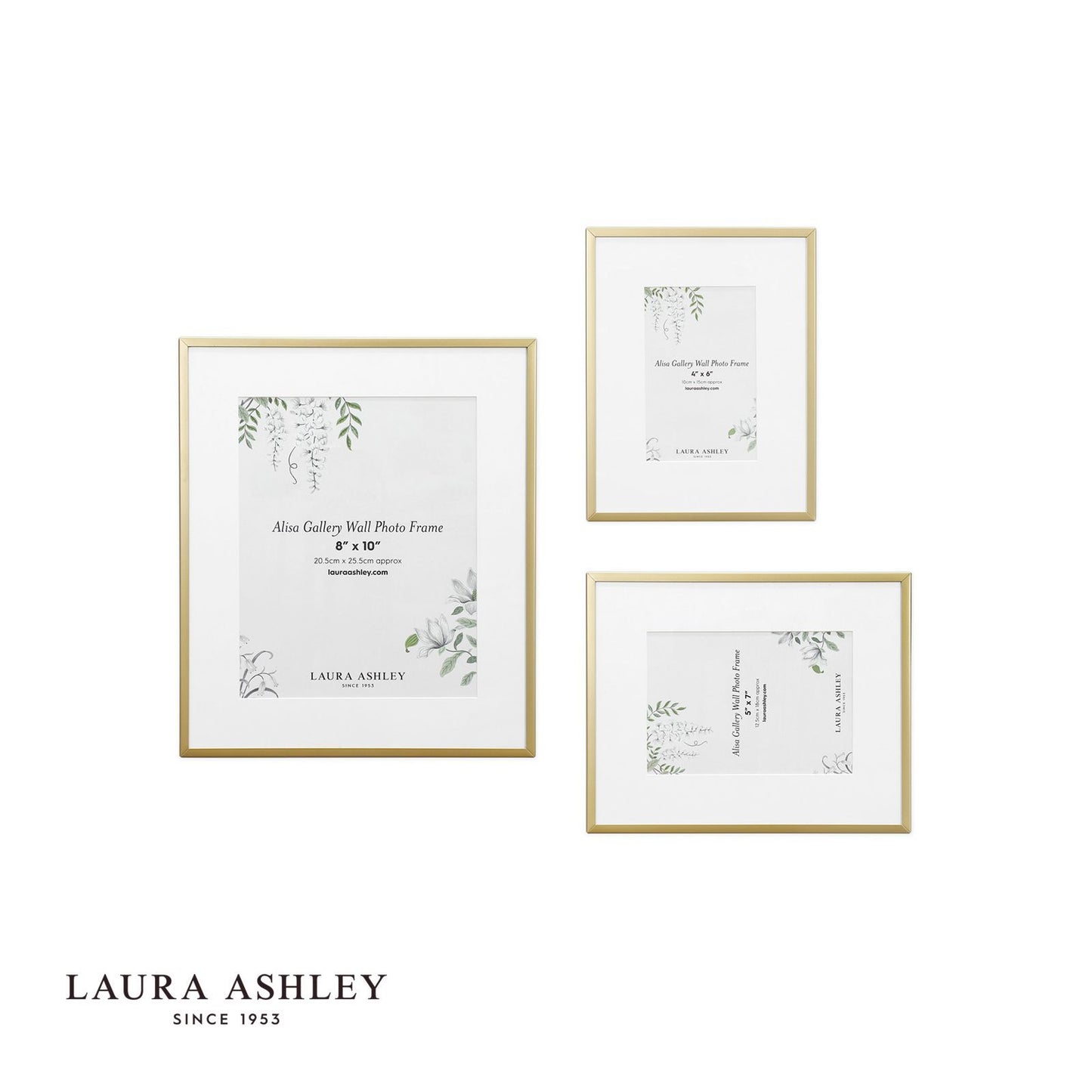 Laura Ashley Alisa Photo Frame Matt Gold (Set of 3)