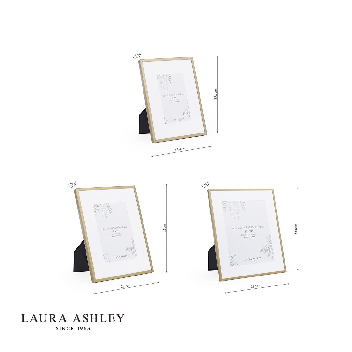 Laura Ashley Alisa Photo Frame Matt Gold (Set of 3)