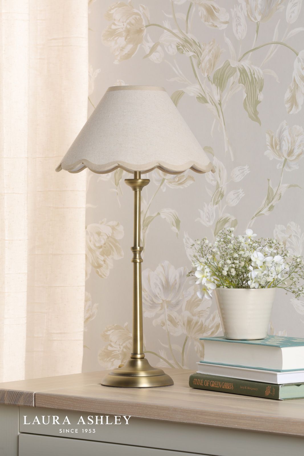 Laura Ashley Cordwell Table Lamp Matt Antique Brass With Shade