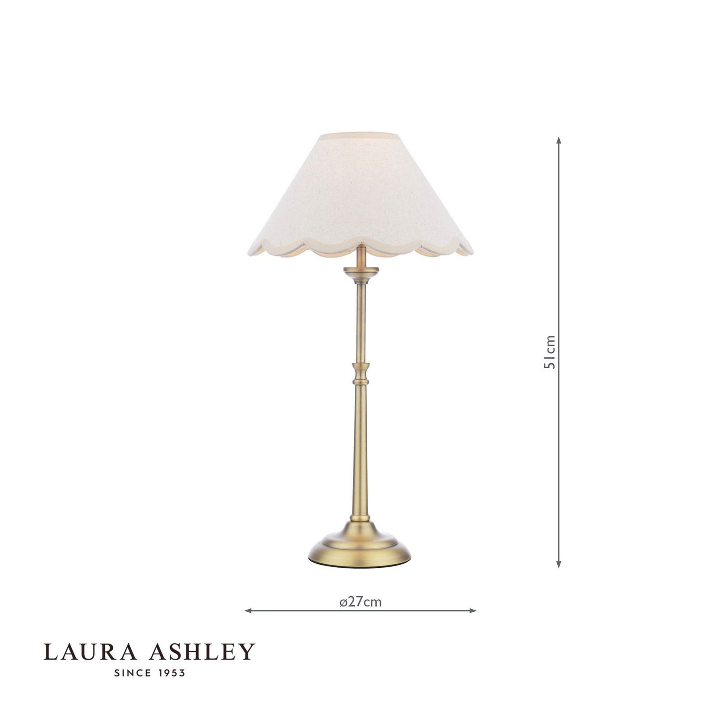 Laura Ashley Cordwell Table Lamp Matt Antique Brass With Shade