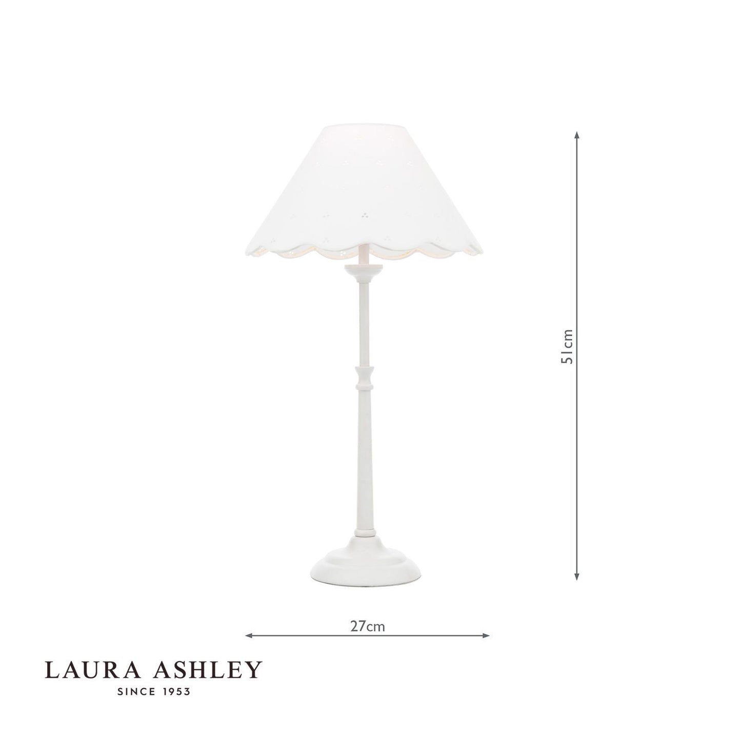 Laura Ashley Cordwell Table Lamp Matt White With Shade