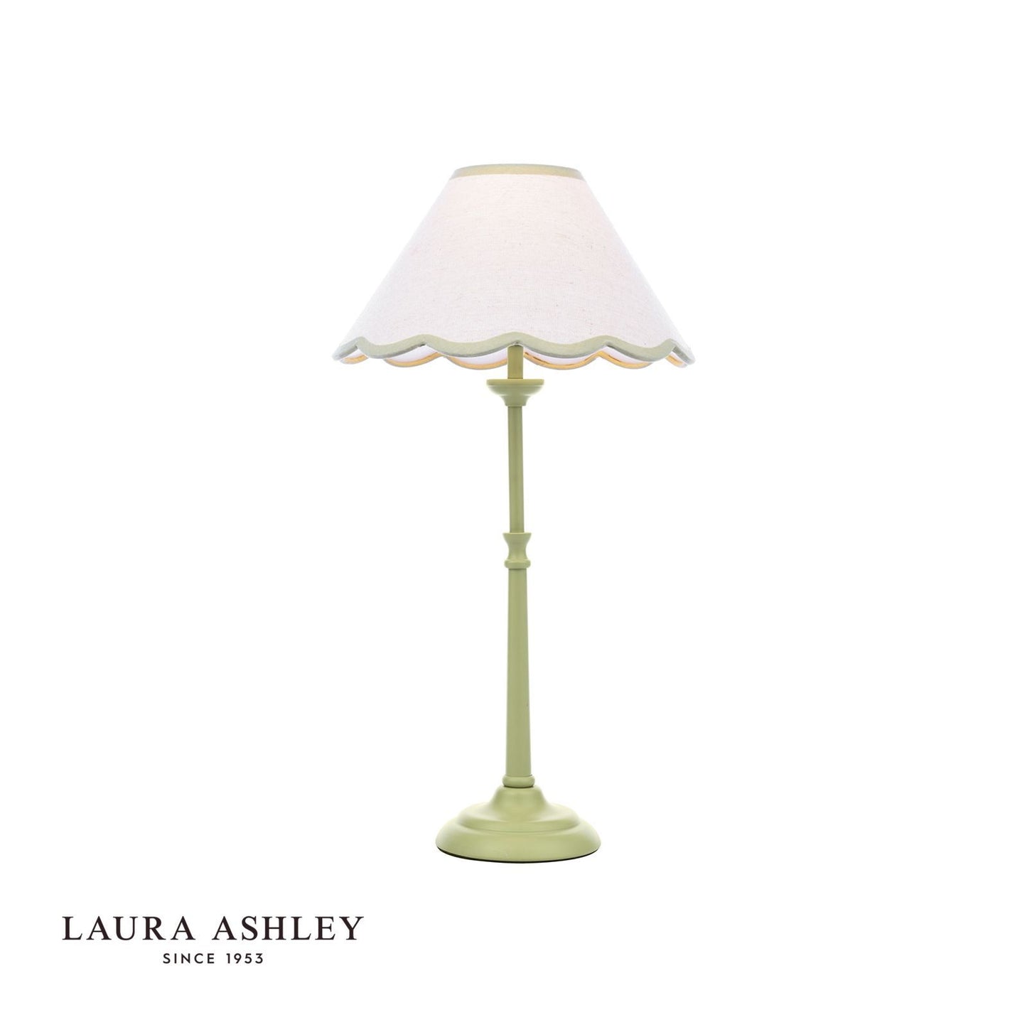 Laura Ashley Cordwell Table Lamp Matt Green With Shade