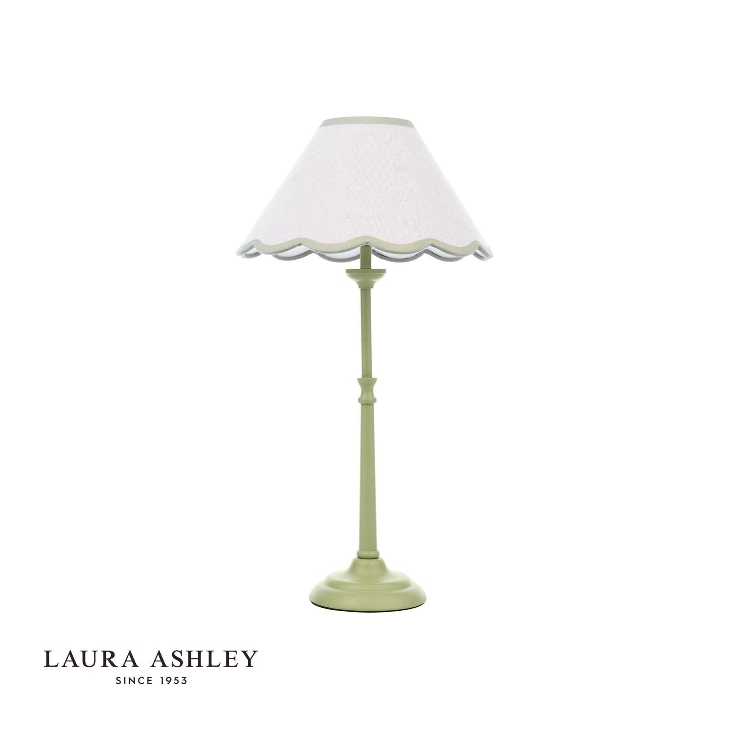 Laura Ashley Cordwell Table Lamp Matt Green With Shade