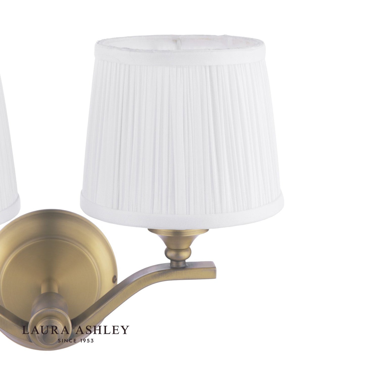 Laura Ashley Hemsley 2 Light Wall Light Matt Antique Brass With Shade