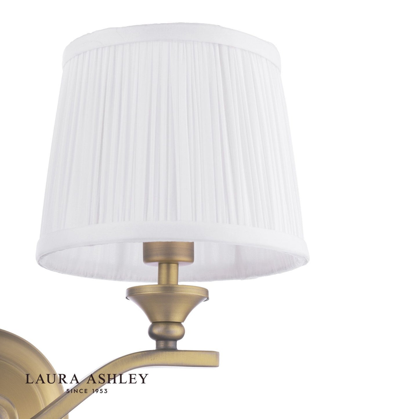 Laura Ashley Hemsley 2 Light Wall Light Matt Antique Brass With Shade