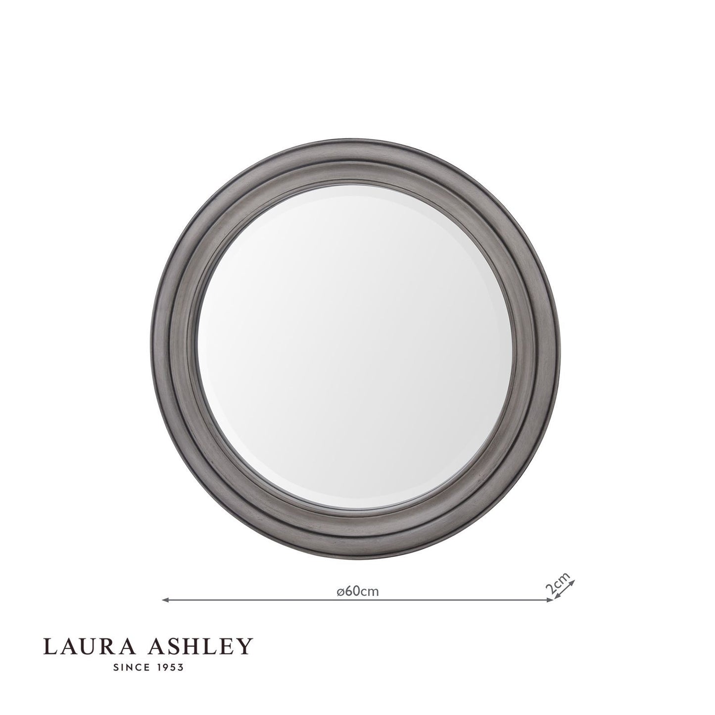 Laura Ashley Tate Mirror Distressed Wood and Mirror 60cm