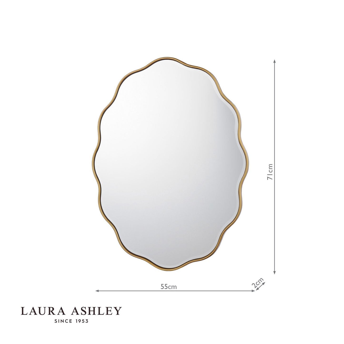 Laura Ashley Medora Mirror Matt Gold 71 X 55cm