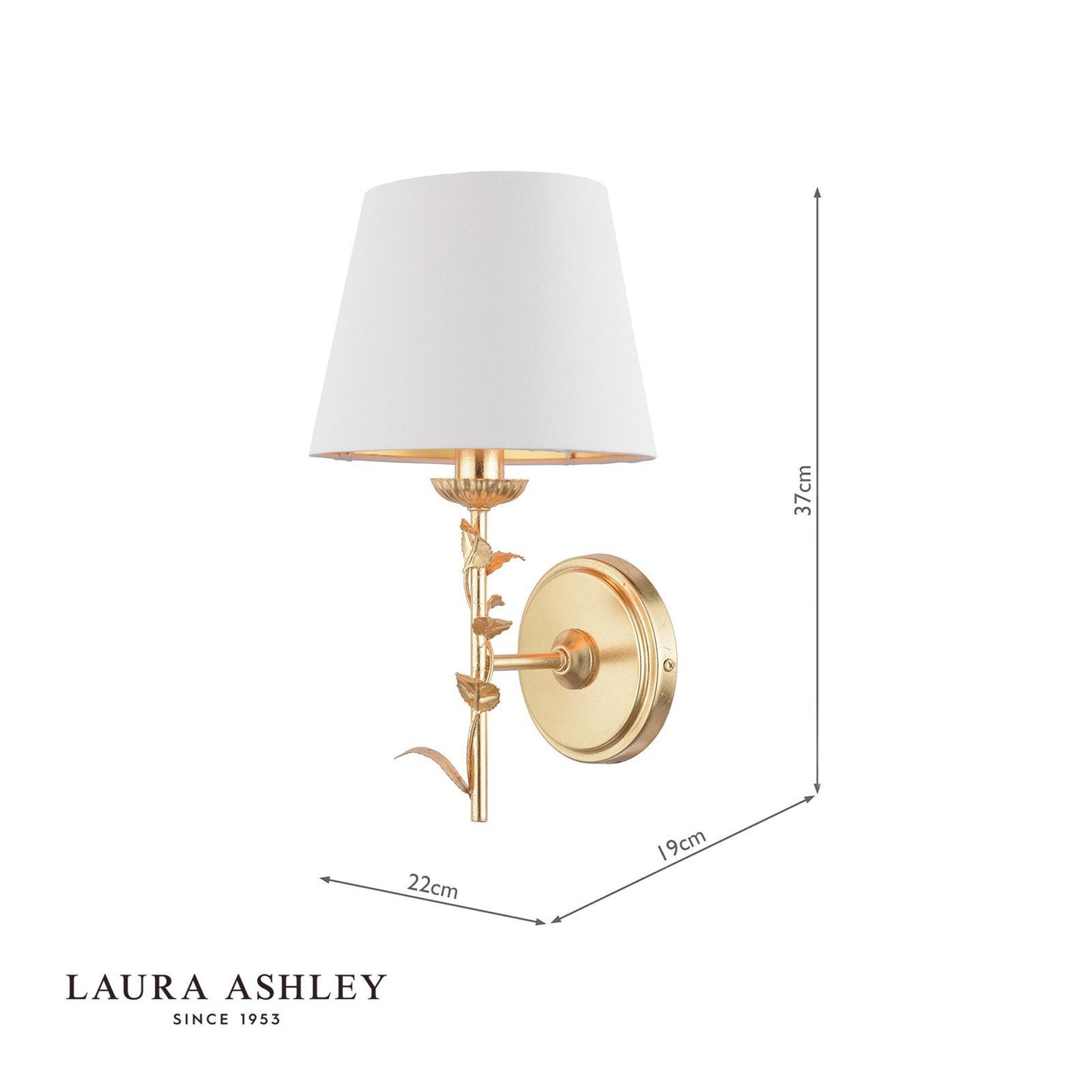 Laura Ashley Halton Wall Light Distressed Gold Leaf With Shade