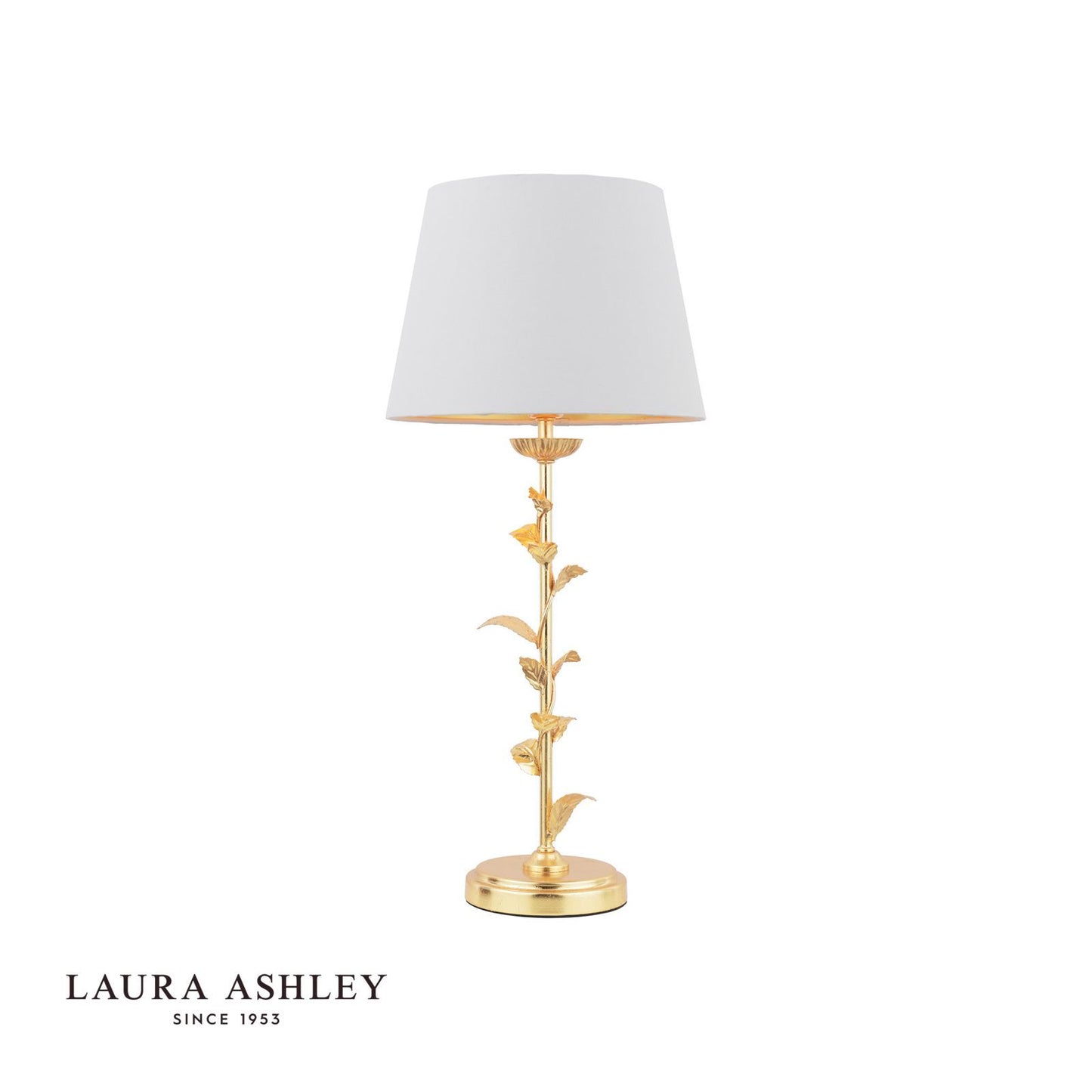 Laura Ashley Halton Table Lamp Distressed Gold Leaf With Shade