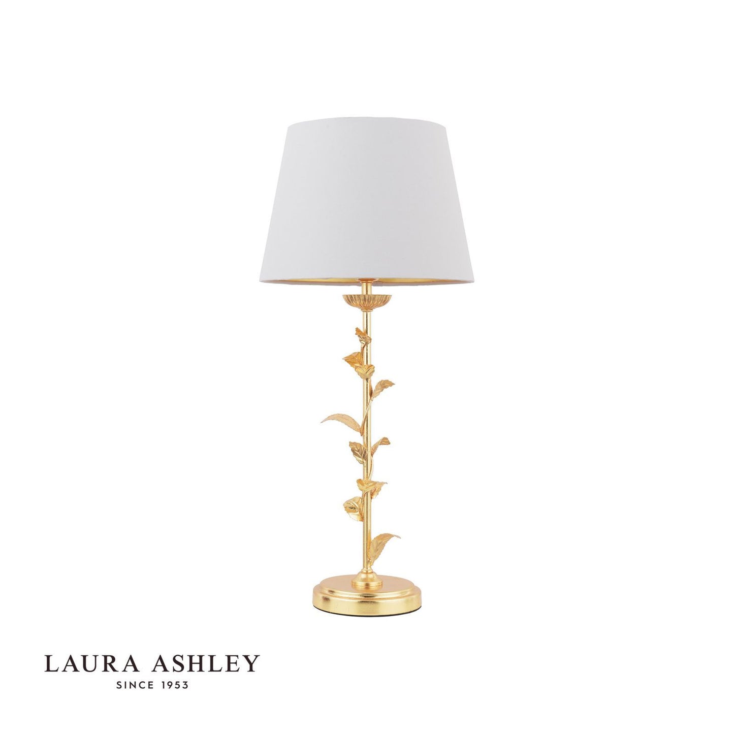 Laura Ashley Halton Table Lamp Distressed Gold Leaf With Shade