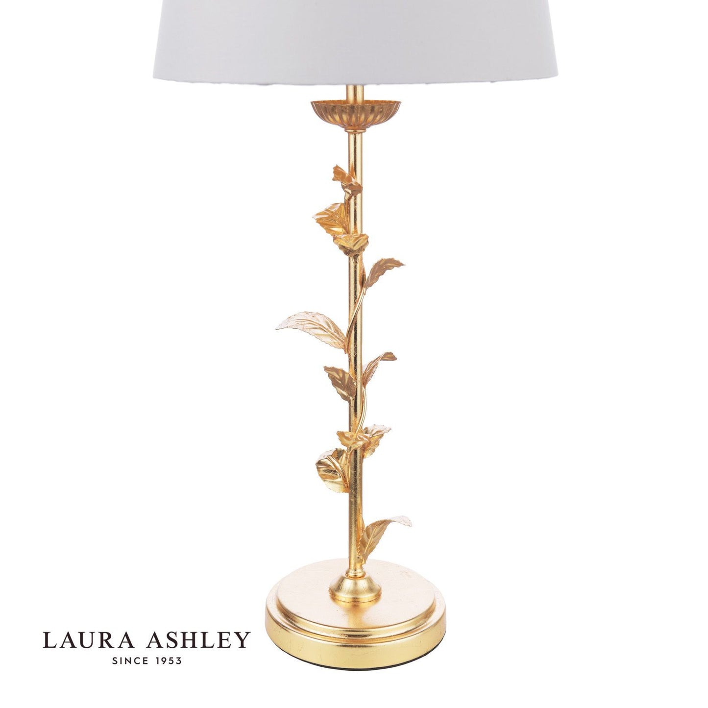 Laura Ashley Halton Table Lamp Distressed Gold Leaf With Shade