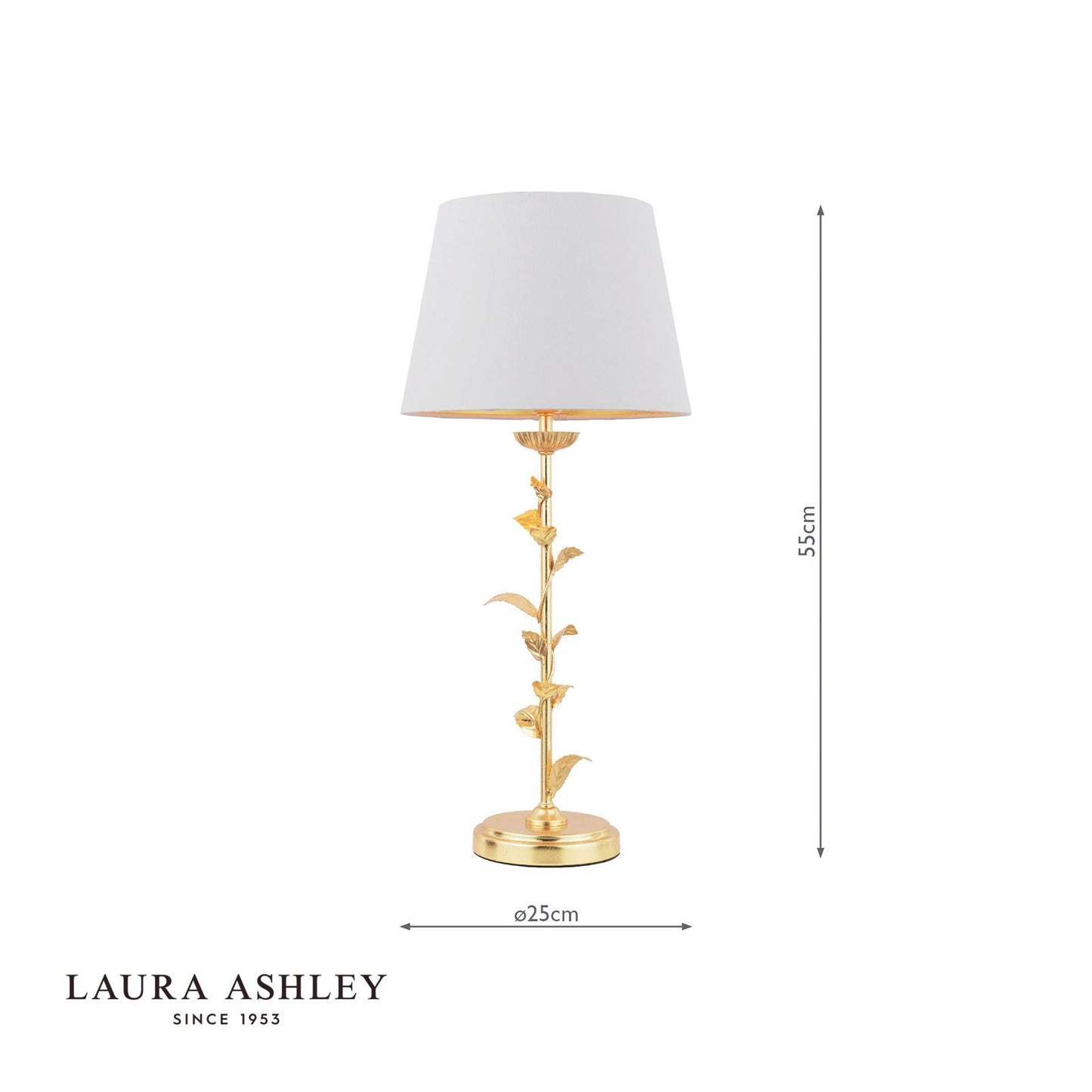 Laura Ashley Halton Table Lamp Distressed Gold Leaf With Shade