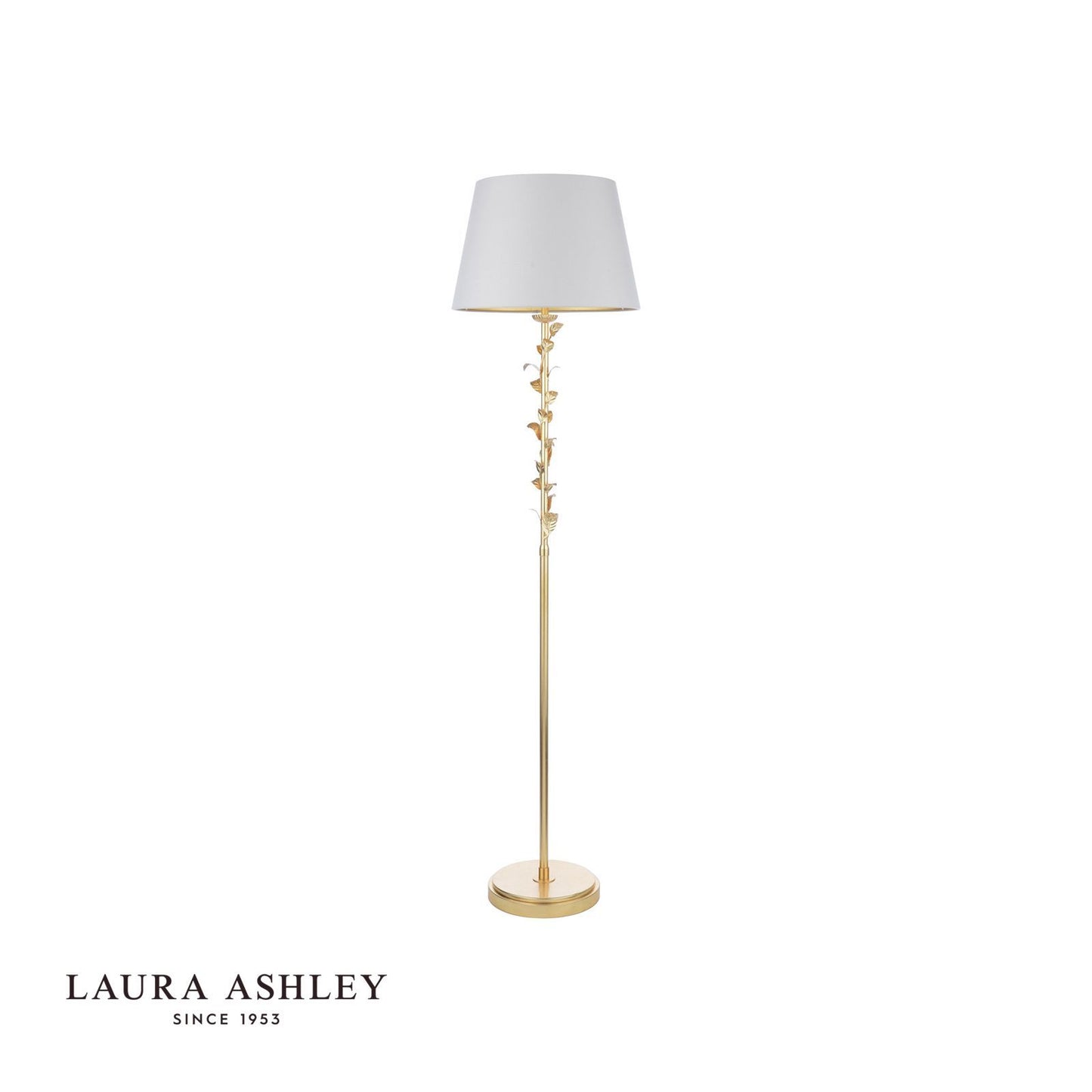 Laura Ashley Halton Floor Lamp Distressed Gold Leaf With Shade