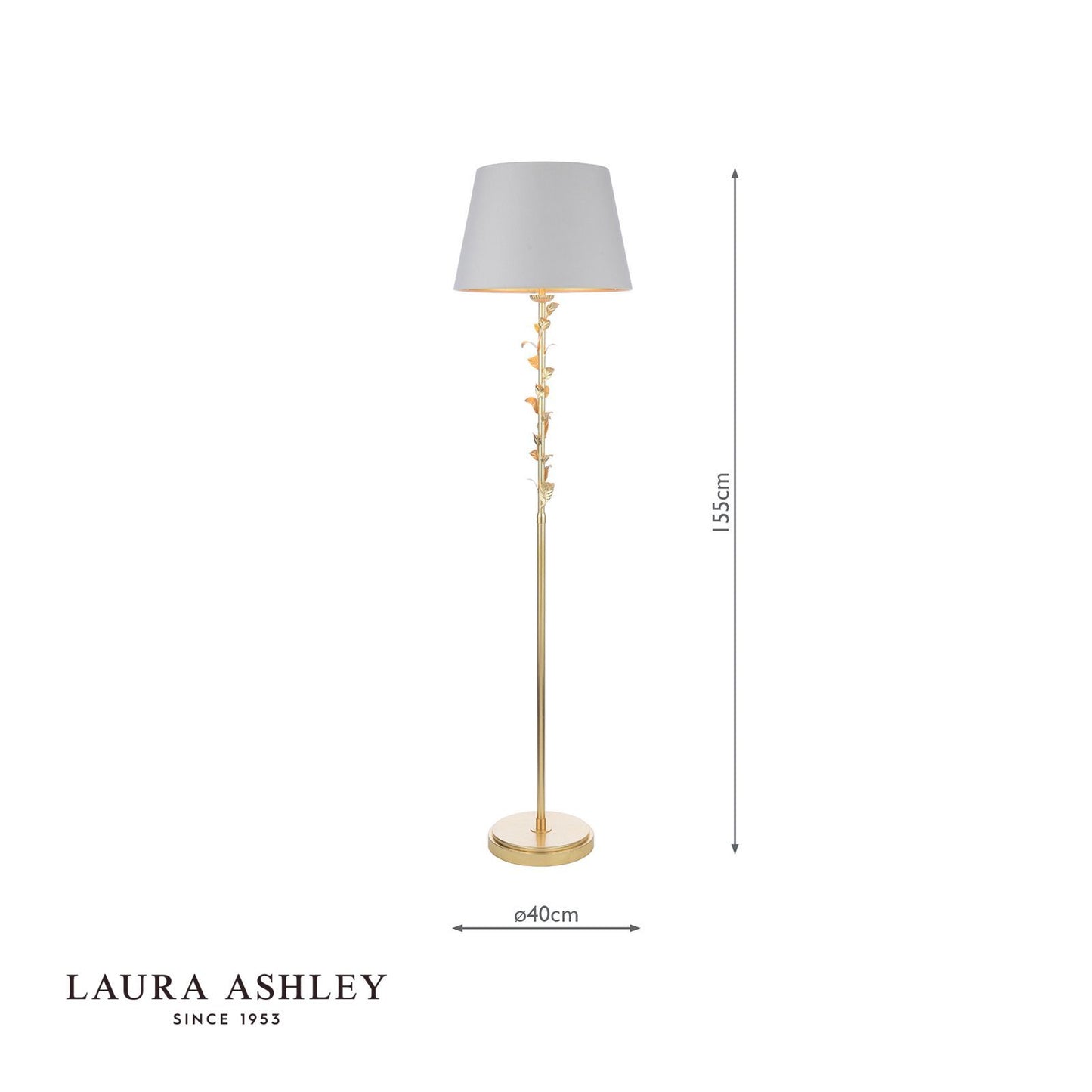 Laura Ashley Halton Floor Lamp Distressed Gold Leaf With Shade