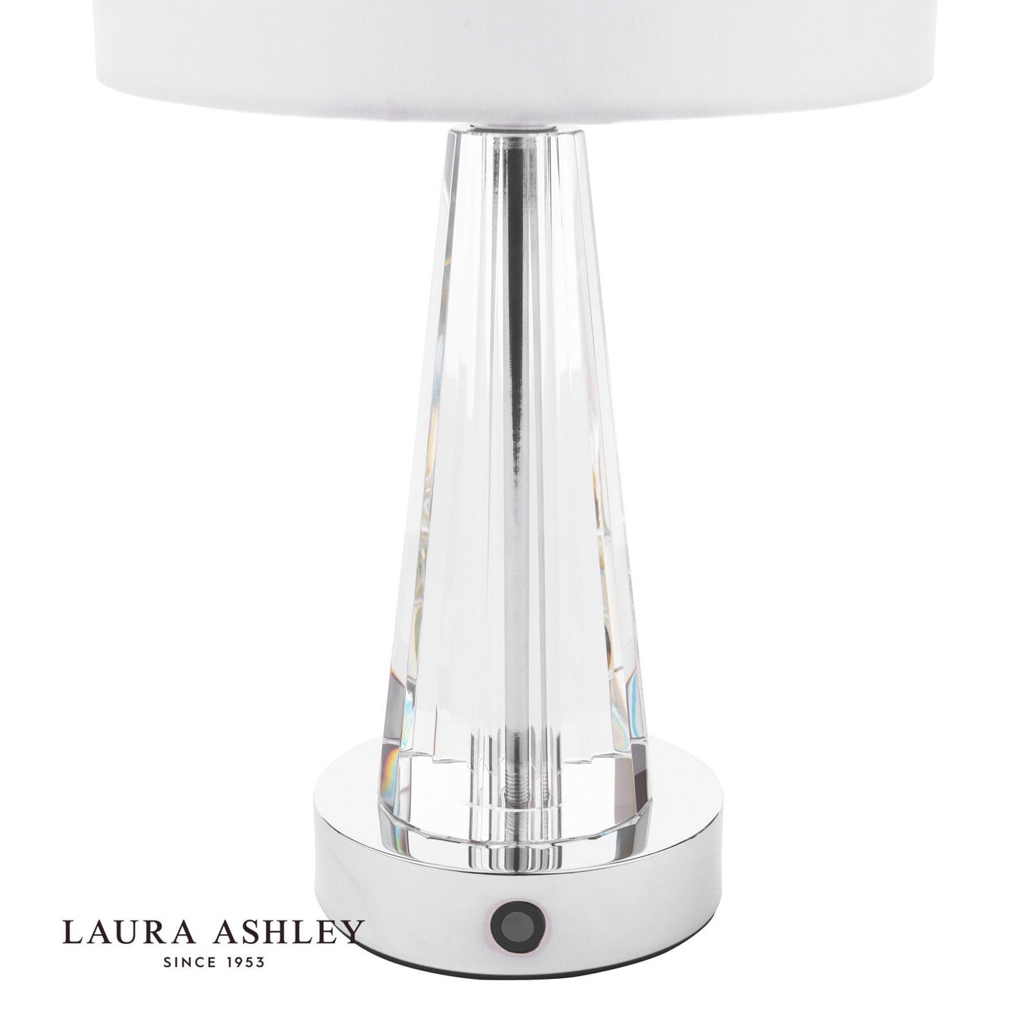 Laura Ashley Blake Table Lamp Polished Chrome and Crystal With Shade LED