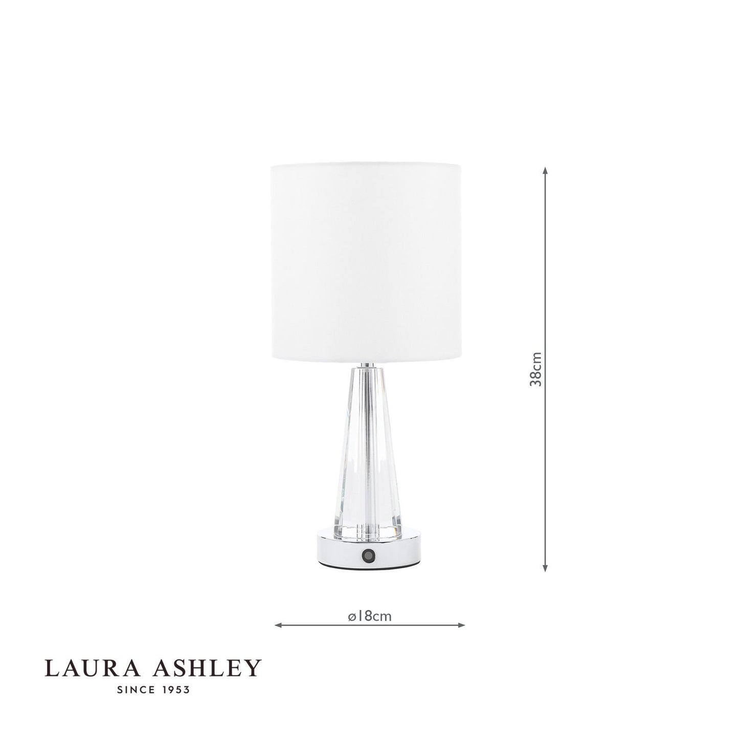 Laura Ashley Blake Table Lamp Polished Chrome and Crystal With Shade LED