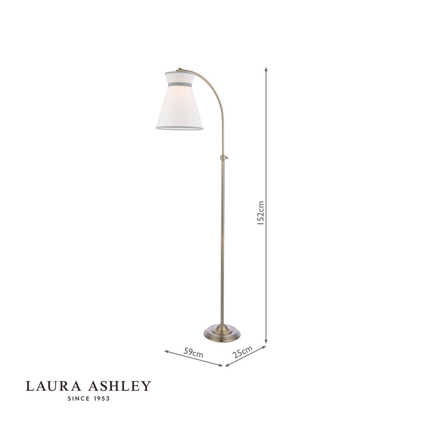 Laura Ashley Dearham Floor Lamp Antique Brass With Shade