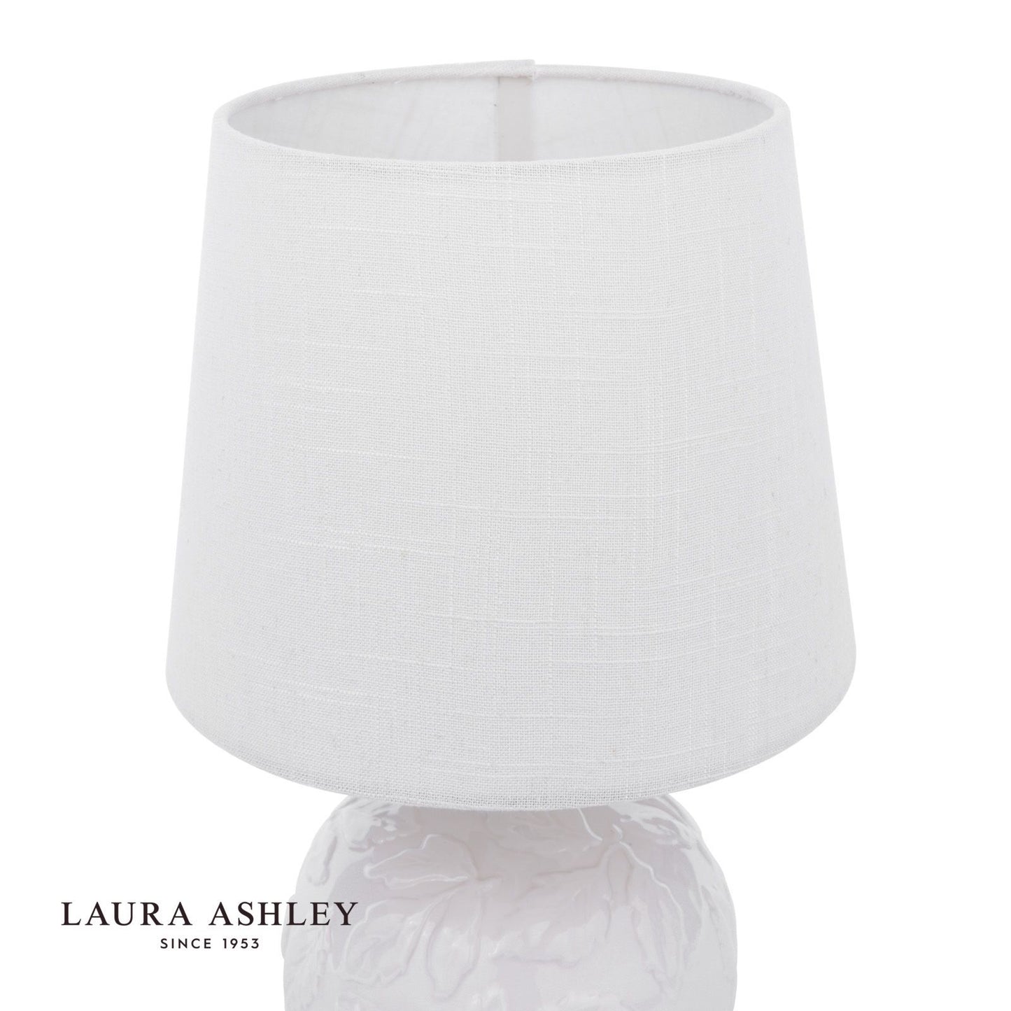 Laura Ashley Redhall Table Lamp White Ceramic and Polished Chrome With Shade