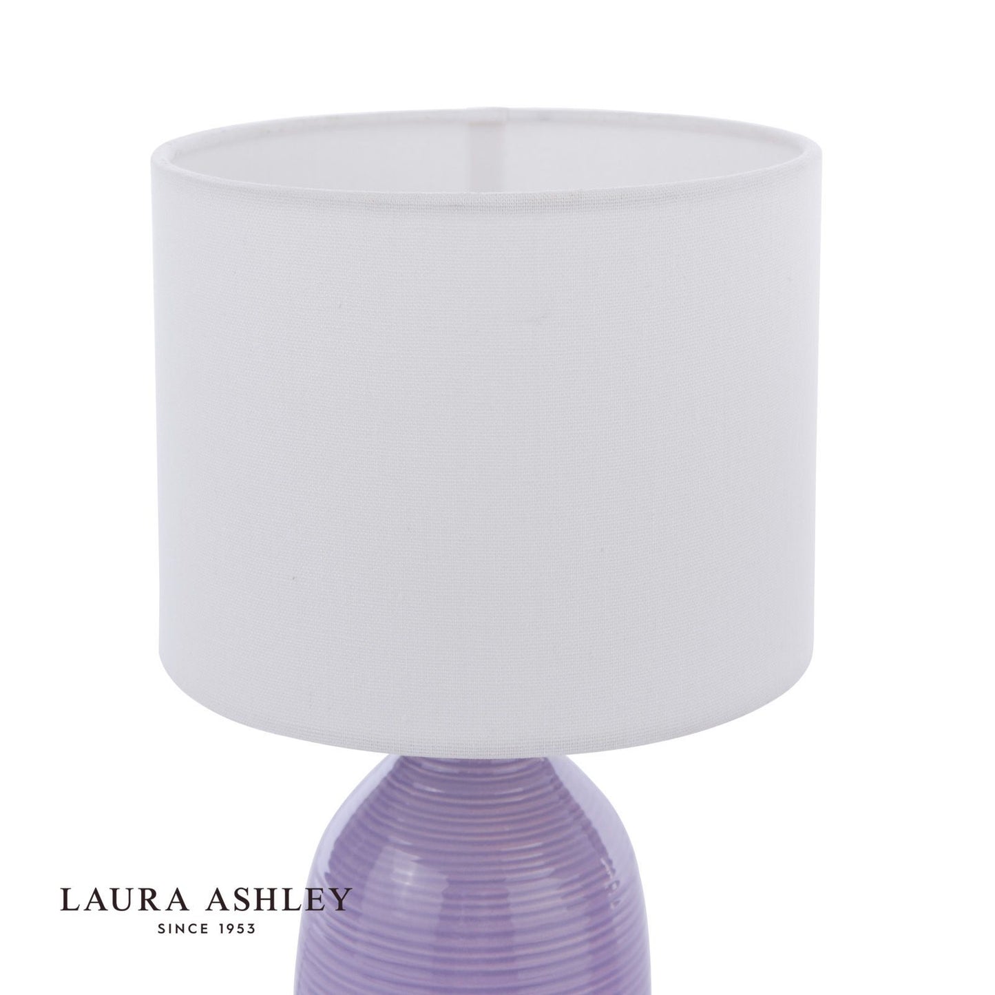 Laura Ashley Penny Table Lamp Purple Ceramic and Polished Chrome With Shade (Twin Pack)