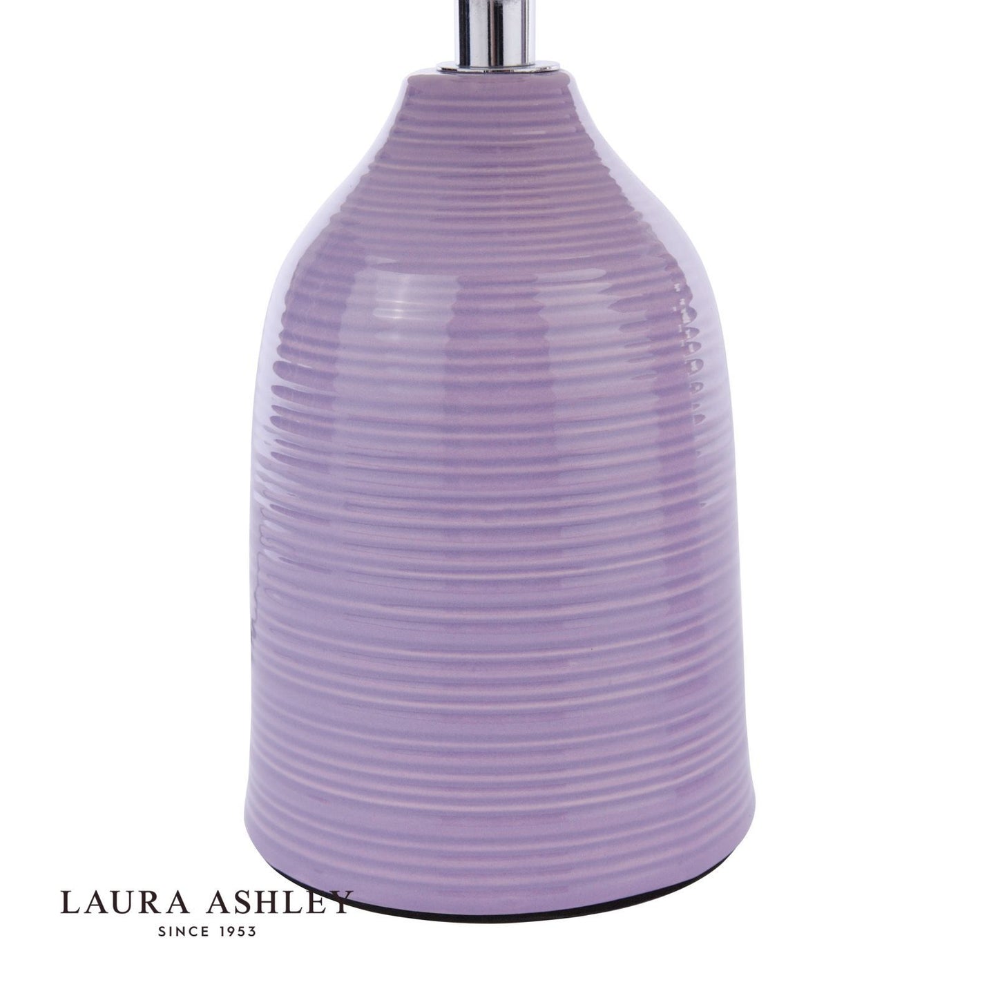 Laura Ashley Penny Table Lamp Purple Ceramic and Polished Chrome With Shade (Twin Pack)