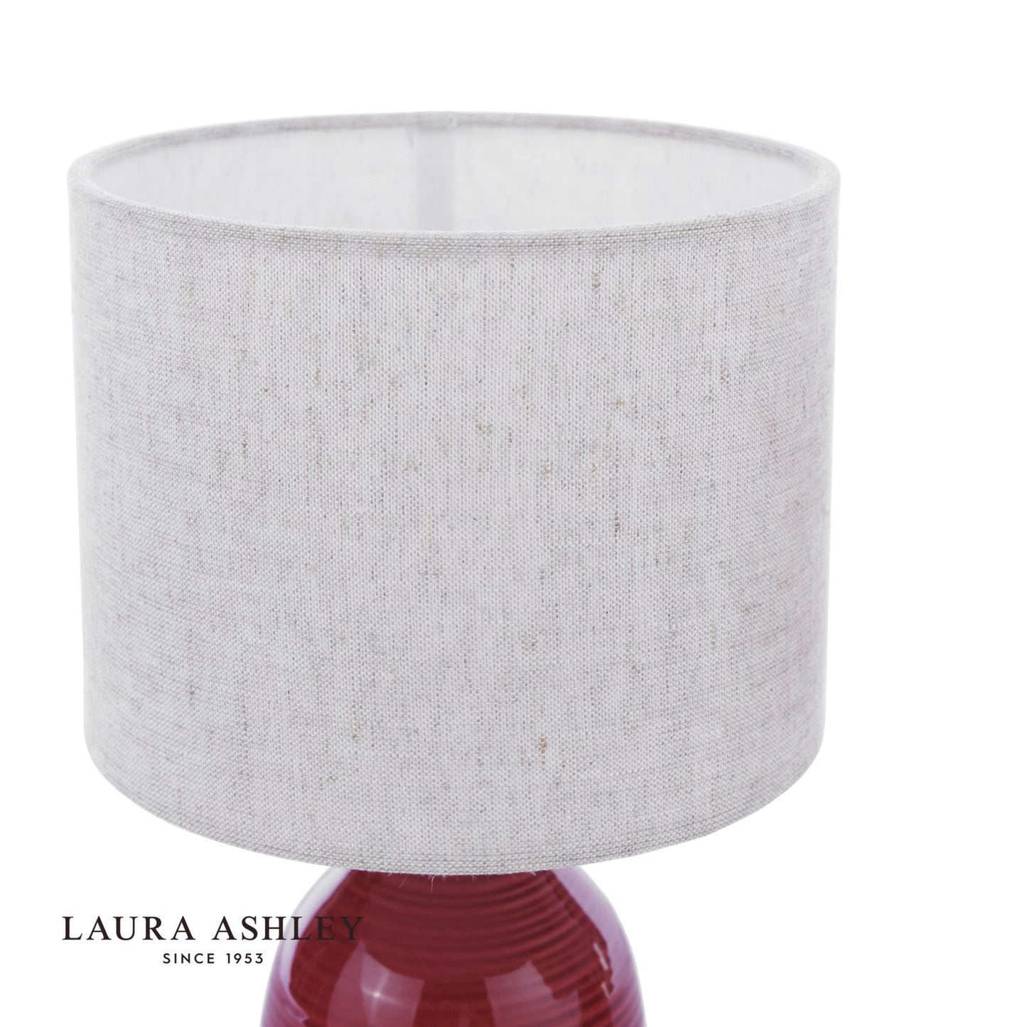 Laura Ashley Penny Table Lamp Red Ceramic and Polished Chrome With Shade (Twin Pack)