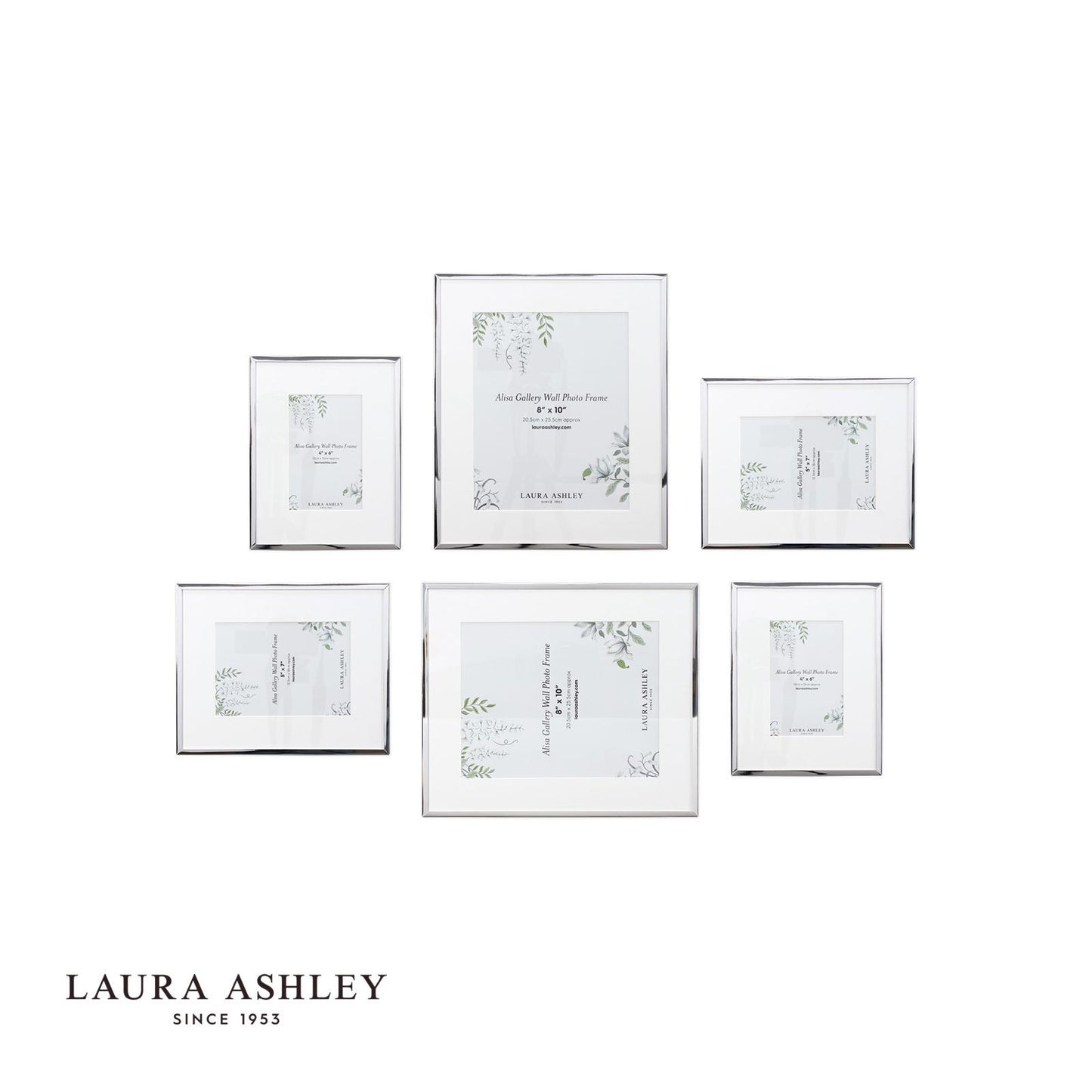 Laura Ashley Alisa Photo Frame Polished Silver (Set of 6)