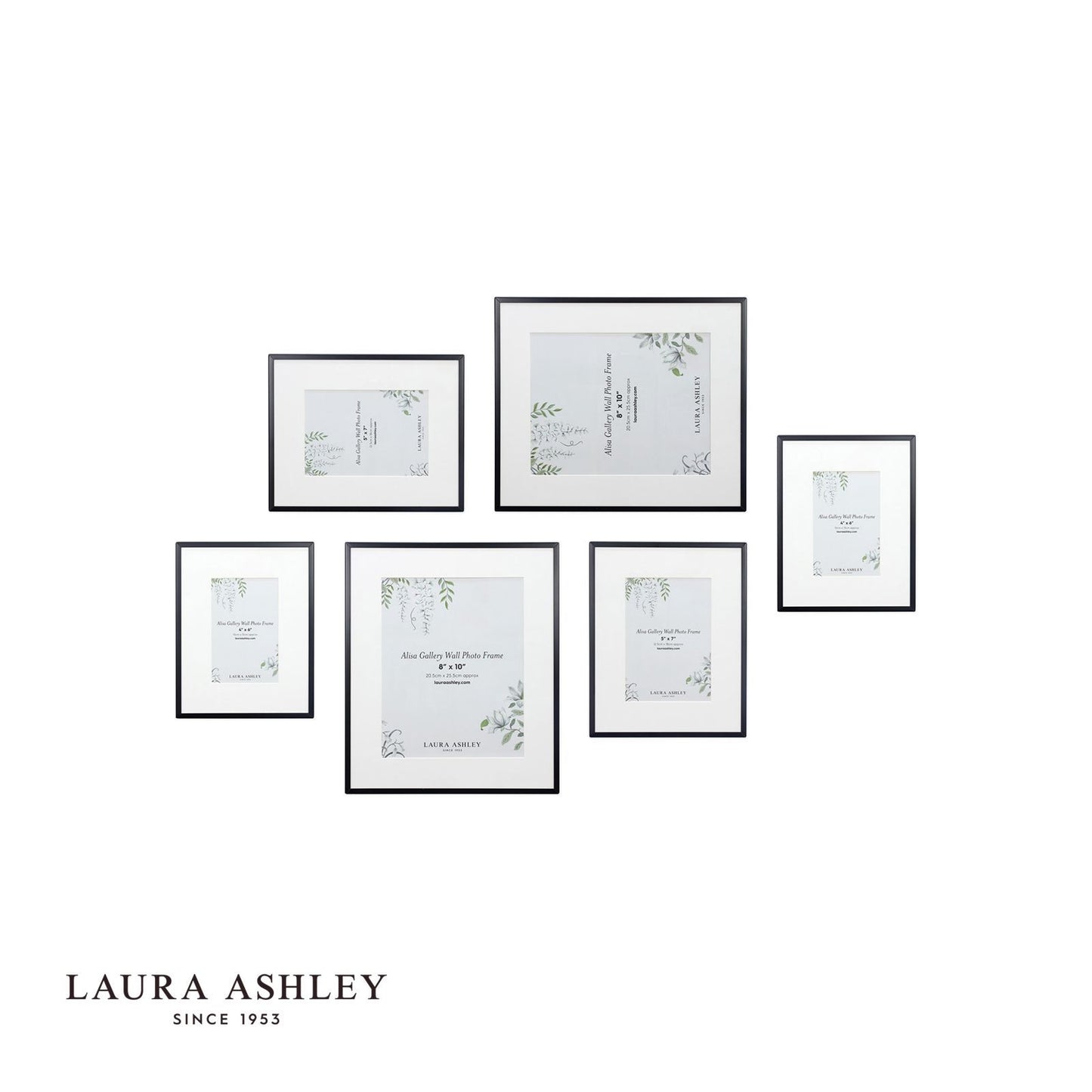 Laura Ashley Alisa Photo Frame Matt Black (Set of 6)