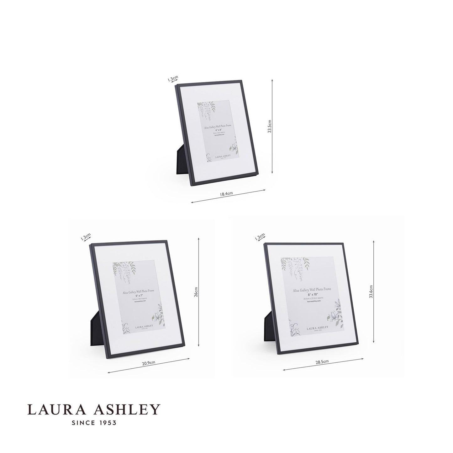 Laura Ashley Alisa Photo Frame Matt Black (Set of 6)