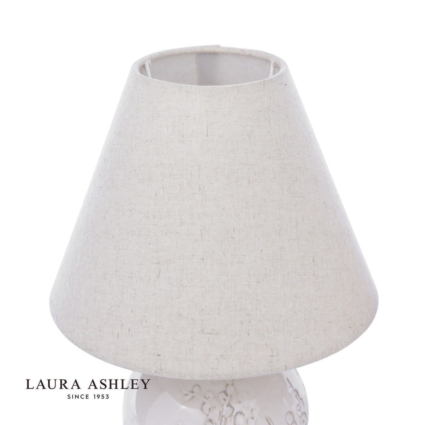 Laura Ashley Pussywillow Table Lamp Cream Ceramic and Polished Chrome With Shade (Twin Pack)