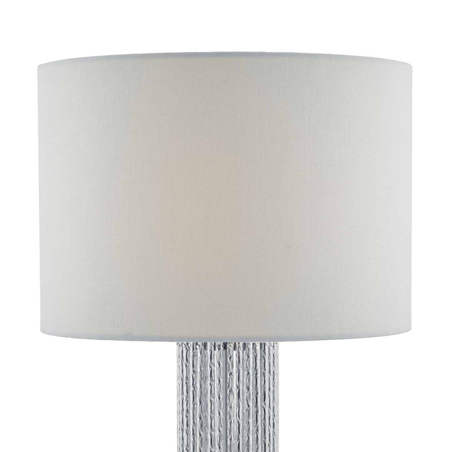 Lazio Table Lamp Polished Chrome Silver Rods With Linen Shade