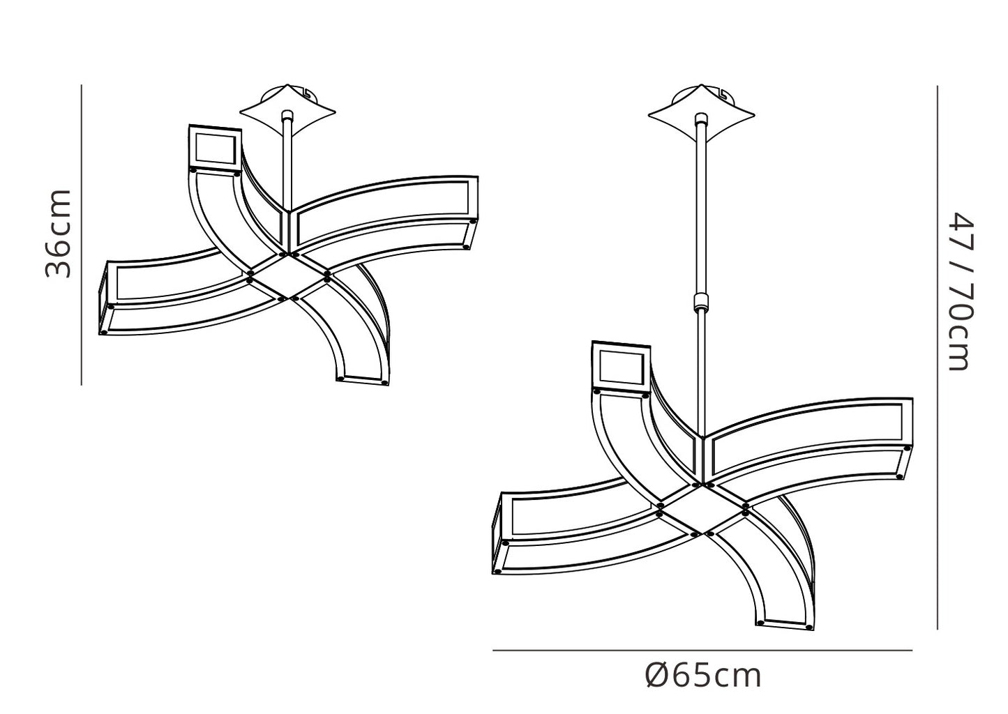 Duna E27 Pendant 4 Light L1 Curved, Polished Chrome/White Acrylic, CFL Lamps INCLUDED by Mantra