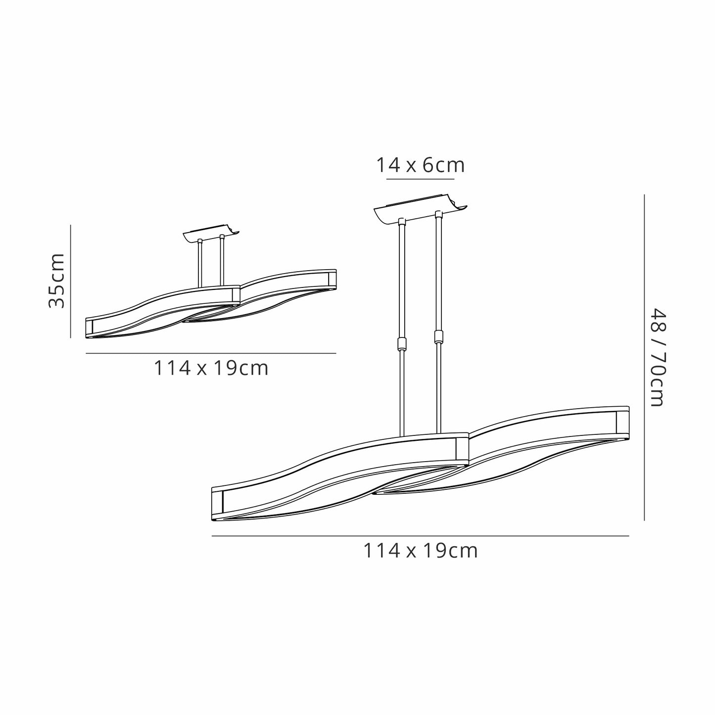 Sintesys Linear Telescopic Convertible To Semi Flush E27 4 Light E27 - M0666, CFL Lamps INCLUDED by Mantra