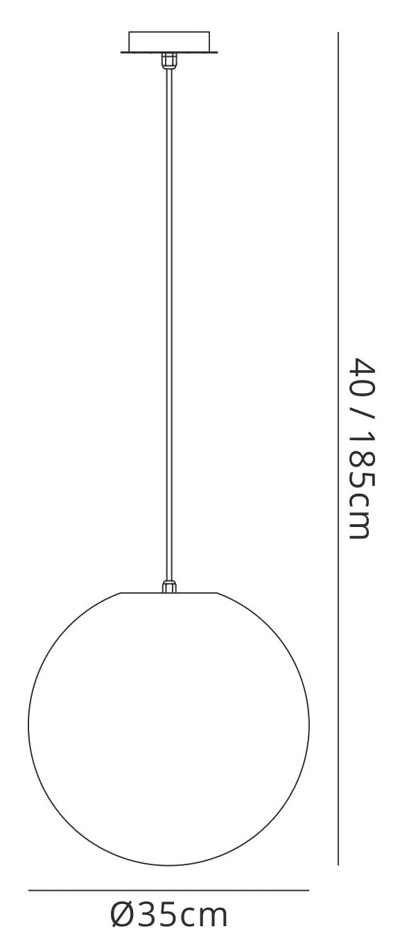 Huevo Ball Pendant 1 Light E27 Small Outdoor IP44, Opal White by Mantra