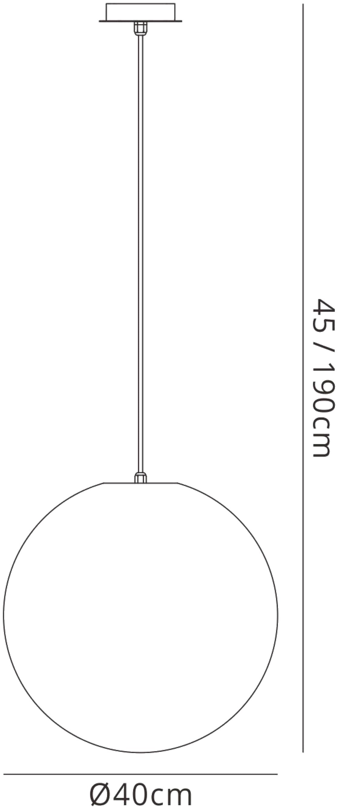 Huevo Ball Pendant 1 Light E27 Medium Outdoor IP44, Opal White by Mantra