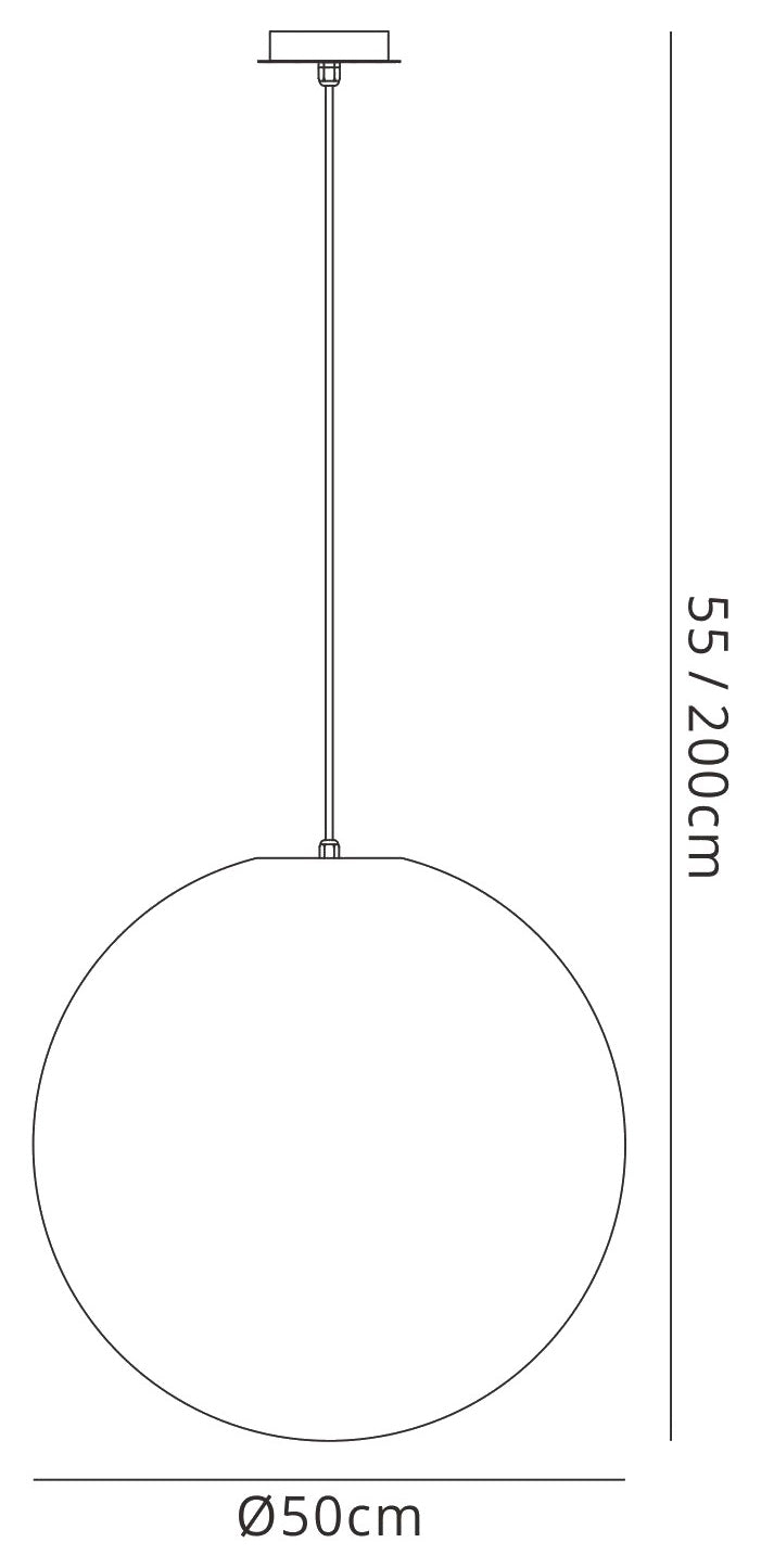 Huevo Ball Pendant 1 Light E27 Large Outdoor IP44, Opal White by Mantra