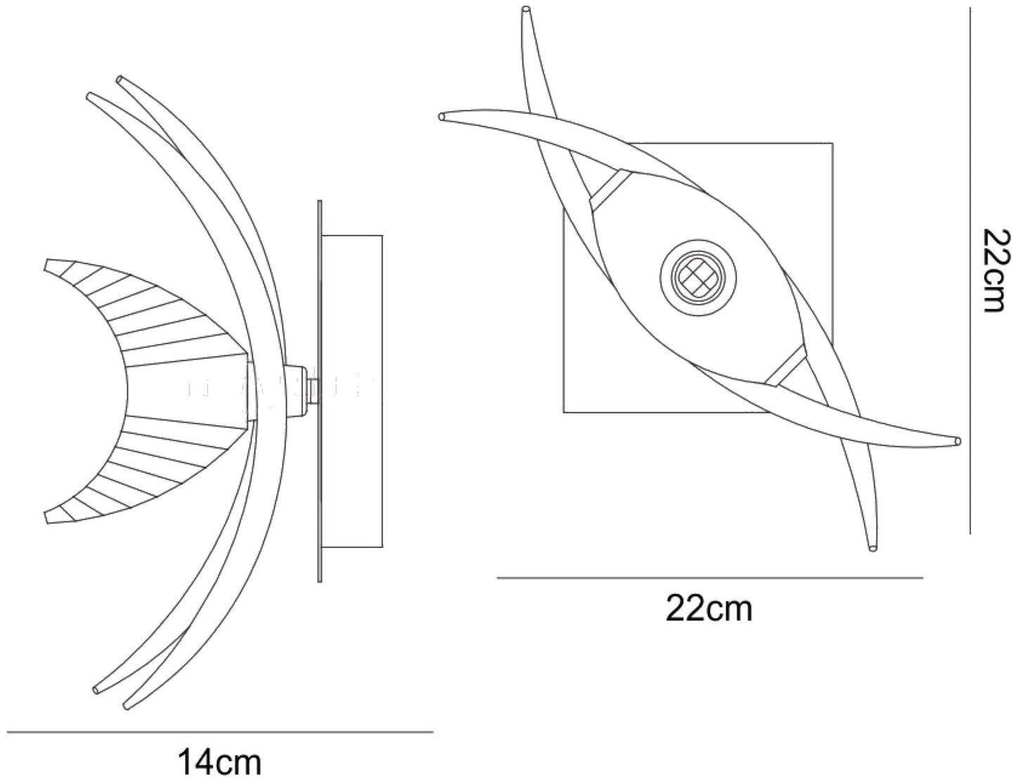 Eclipse Wall Lamp Switched 1 Light G9, Black Chrome by Mantra