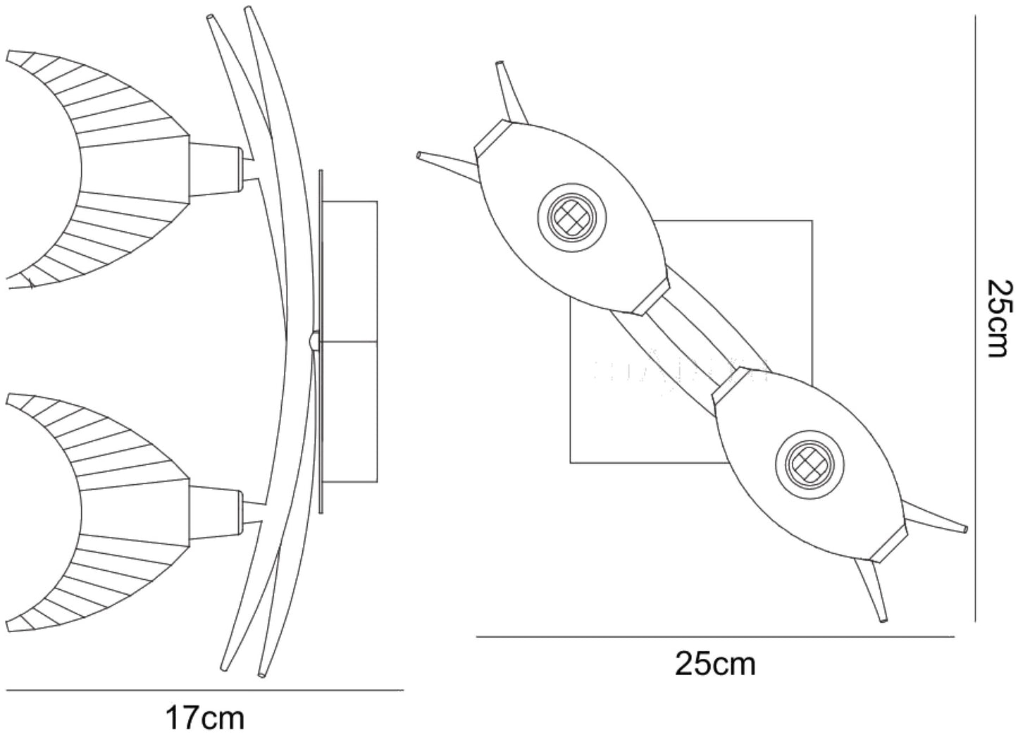 Eclipse Wall Lamp Switched 2 Light G9, Black Chrome by Mantra