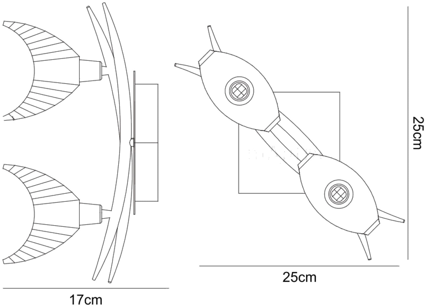 Eclipse Wall Lamp Switched 2 Light G9, Polished Chrome by Mantra