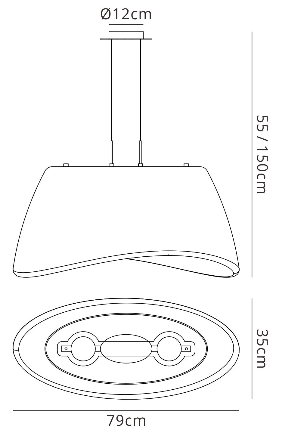 Cool Pendant 2 Light E27 Oval Outdoor IP44, Matt White/Opal White by Mantra